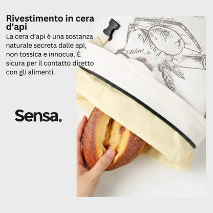 Sacchetto Portapane in Cera d'Api Biologica - 100% Cotone Bio