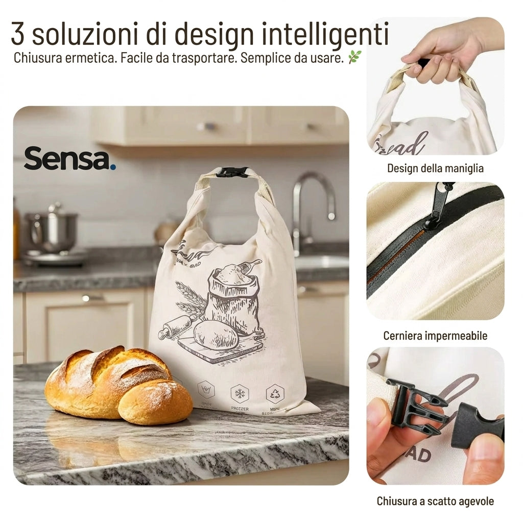 Sacchetto Portapane in Cera d'Api Biologica - 100% Cotone Bio
