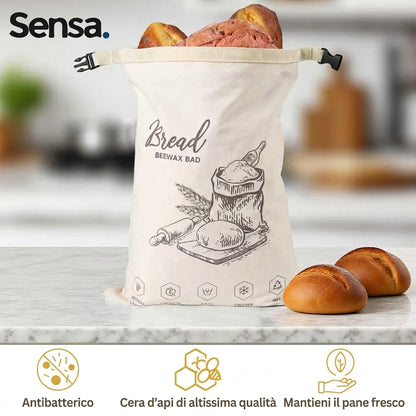 Sacchetto Portapane in Cera d'Api Biologica - 100% Cotone Bio