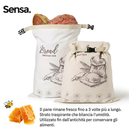 Sacchetto Portapane in Cera d'Api Biologica - 100% Cotone Bio